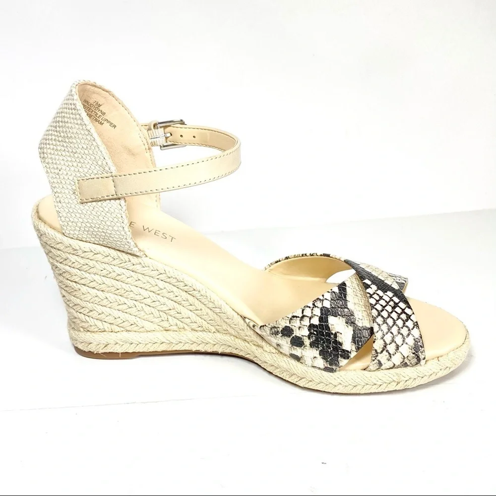 Nine West‎ JoyDyn8 Espadrille Sandals Snake Prints